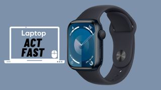 Apple Watch Series 9 in black colorway against white background
