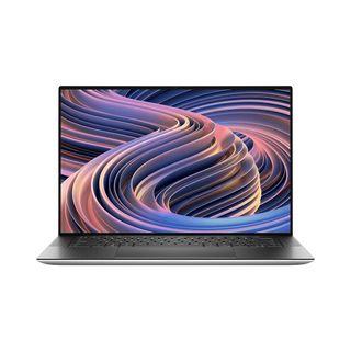 Dell XPS 15 9530 open facing the camera on a white background